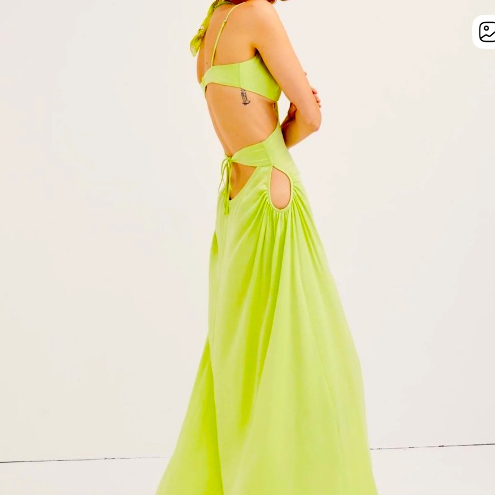 For Love and Lemons Toni Maxi in Lime Green